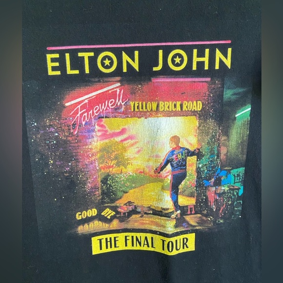 Elton John 2022 Farewell Yellow Brick Road Concert T-Shirt Mens Large - Picture 2 of 8